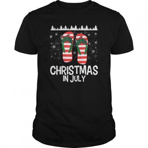 Santa Flip Flop Christmas In July Decorations Gift T-Shirt