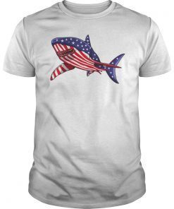 Shark American Flag T-Shirt Jawsome 4th Of July Kids Boys