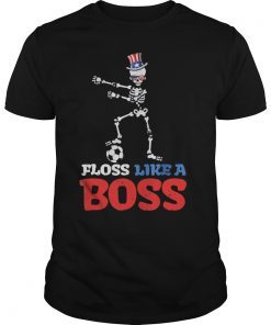 Skeleton soccer Floss Dance 4th of July American T-shirts
