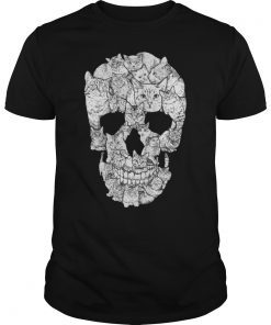 Sketchy Cat Skull Tee Shirt
