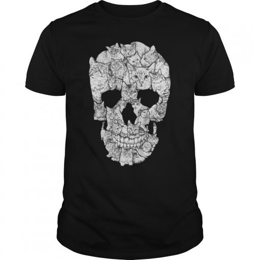 Sketchy Cat Skull Tee Shirt