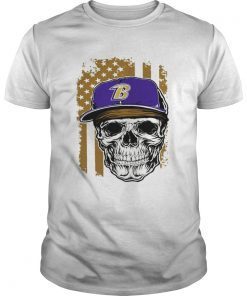 Skull hat Baltimore Ravens American flag shirt