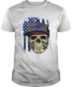 Skull hat Buffalo Bills American flag shirt