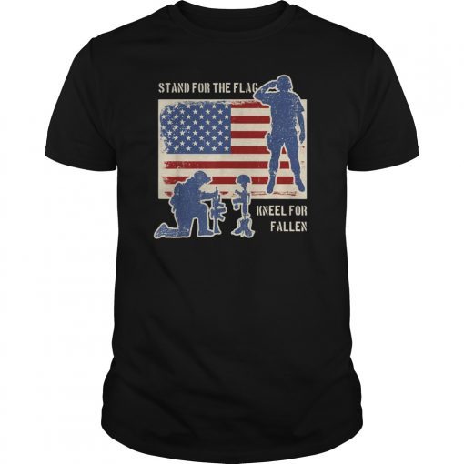 Stand for Flag Kneel for Fallen Armed Forces Memorial Day T-Shirt