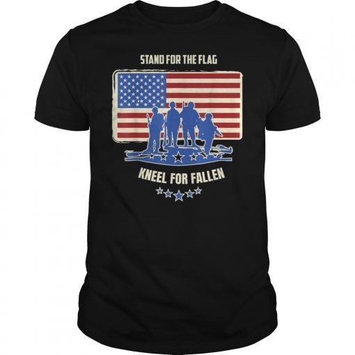 Stand for Flag Kneel for Fallen Armed Forces Memorial Day TShirts