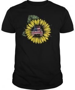 Sunflower Jeeps American Flag Gift 4th Of July Driving Jeeps T-Shirts