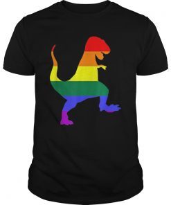 T-Rex Rawr Pride Parade Gay shirt Lesbian Rainbow Flag T-Shirt
