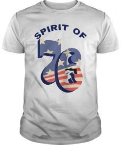 The Spirit of 76 Patriotic Vintage Retro Raglan Baseball Tee Shirt