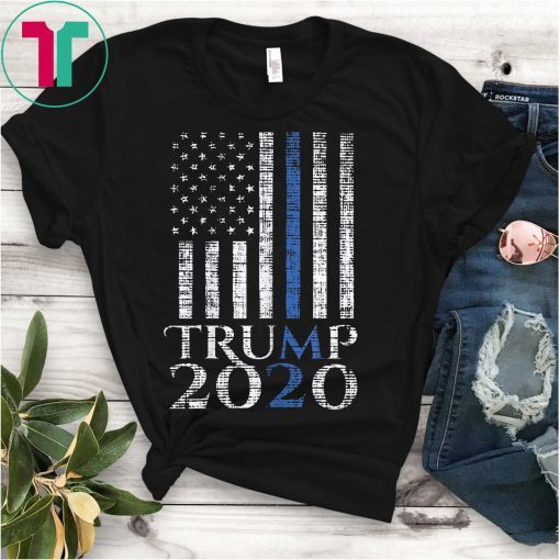 Thin Blue Line Trump 2020 USA Flag Election Shirt Police GOP