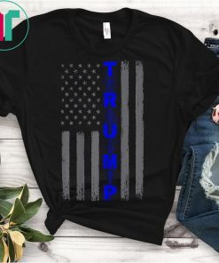 Thin blue line Trump t-shirt USA American flag gift vintage shirt