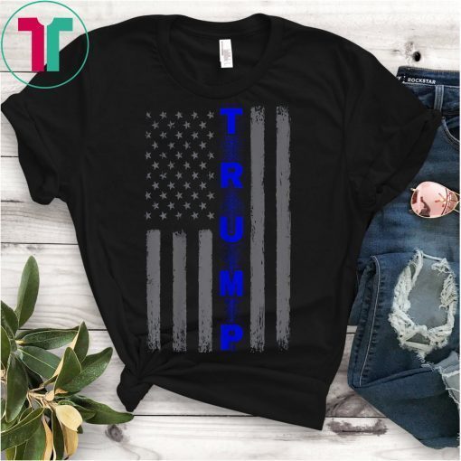 Thin blue line Trump t-shirt USA American flag gift vintage shirt