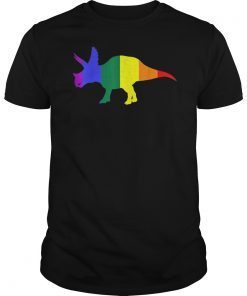 Triceratops Dino Pride Parade Gay Lesbian Rainbow Flag Shirts