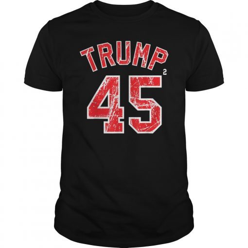 Trump 45 Squared Two Terms Pro Republican Vintage Distressed T-Shirt