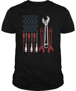 USA American Flag Handyman Engineer Mechanic Tool Kit Design Gift T-Shirt