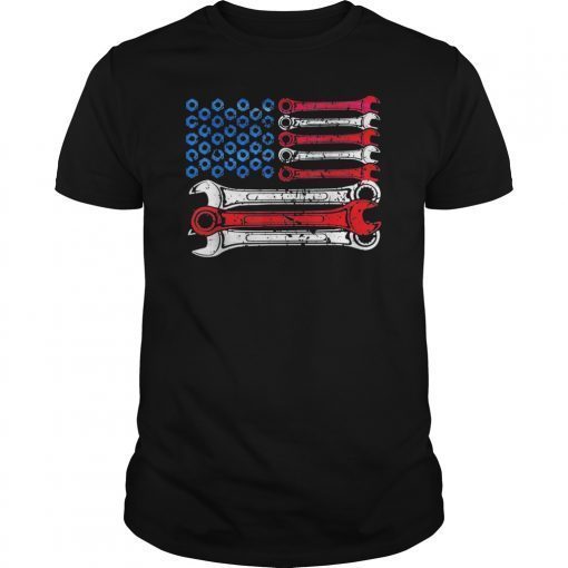 USA Red White Blue American Flag Mechanic US Mechanic Gift T-Shirts