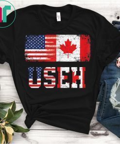 USEH Leaf Canadian American Flag Shirt Canada USA Flag
