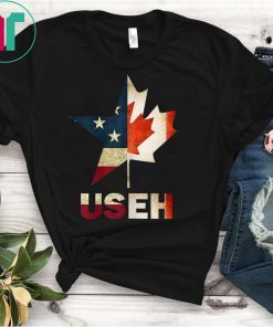 USEH Leaf Canadian American Flag Shirt Canada USA Flag Gift