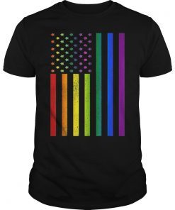 Vingate Rainbow American Flag LGBT Pride Month 2019 TShirts