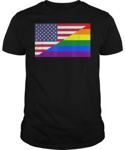 Vingate Rainbow American Flag LGBT Pride Month T-Shirt