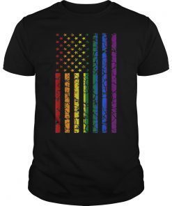 Vingate Rainbow American Flag LGBT USA for pride month 2019 T-Shirt