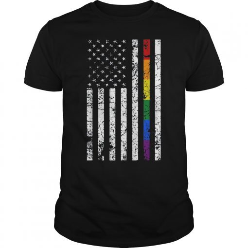 Vingate Rainbow American Flag LGBT pride month 2019 t-shirt