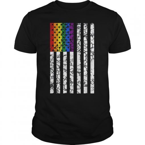 Vingate Rainbow American Flag LGBT tee for pride month 2019 T-Shirt
