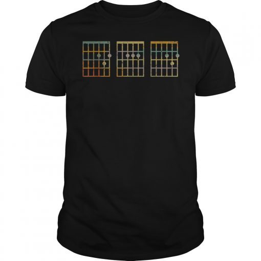 Vintage Guitar Chord Mean Dad Funny Music Father Day Shirt T-Shirt