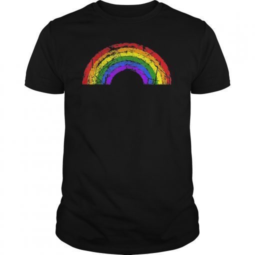 Vintage Rainbow Shirt Retro Distressed Style Gay Pride Gift T-Shirts