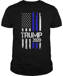 Vintage Thin Blue Line Trump 2020 American Flag SHIRT