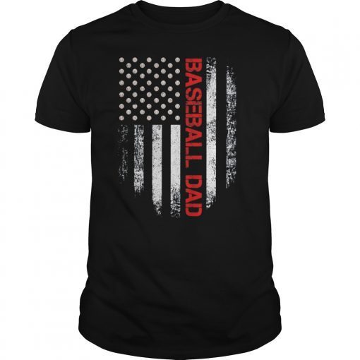 Vintage USA American Flag Proud Baseball Dad Player T-shirt