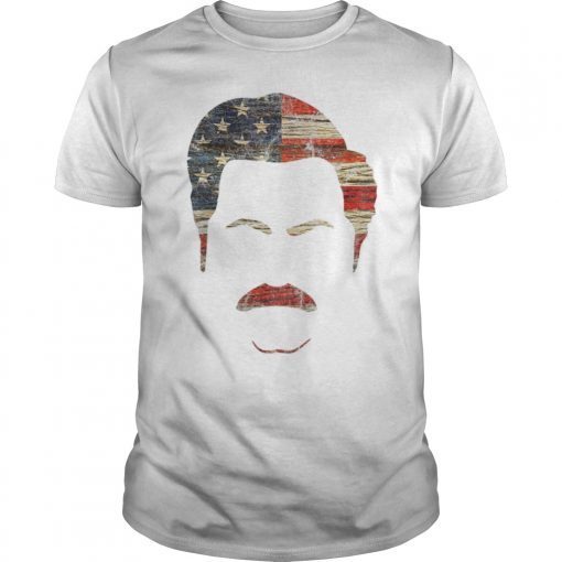 Vintage Wooden American Flag Silhouette Tee Shirt