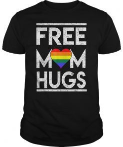 Vintage free mom hugs tshirt rainbow heart LGBT pride Gift T-Shirt