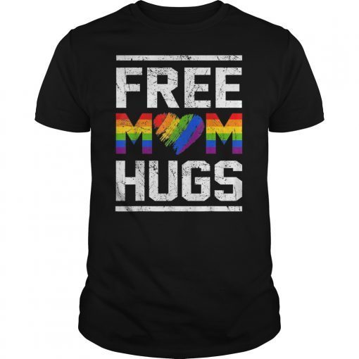 Vintage free mom hugs tshirt rainbow heart LGBT pride month Gift T-Shirt