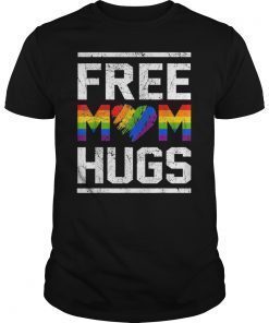 Vintage free mom hugs tshirt rainbow heart LGBT pride month T-Shirt