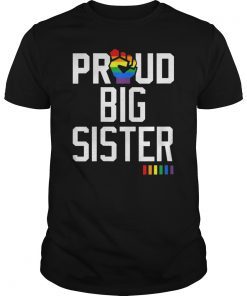 Womens Proud Big Sister Gay Pride Month LGBT T-Shirt