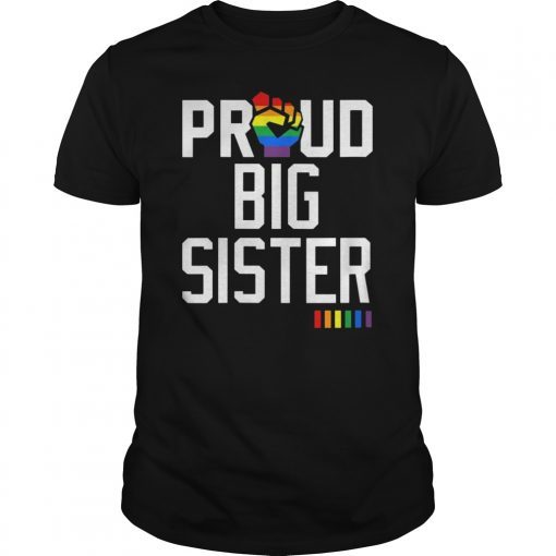 Womens Proud Big Sister Gay Pride Month LGBT T-Shirt
