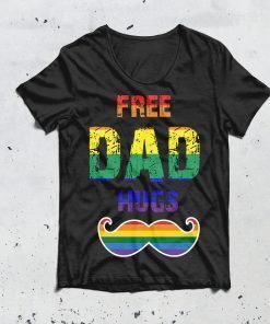 free dad hugs .. T-Shirt LGBT Rainbow Heart T-shirt LGBT father dad tshirt .. pride month tshirt