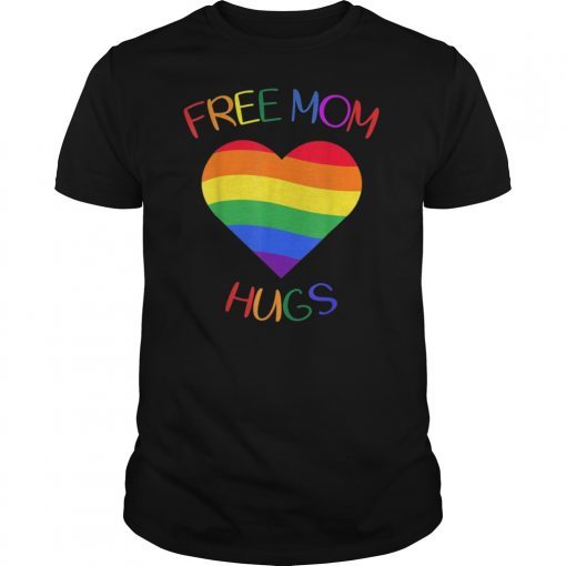 free mom hugs tshirt rainbow heart LGBT pride month TShirts