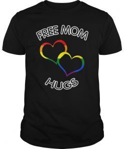 free mom hugs tshirt rainbow heart LGBT pride month V-Neck Tee Shirt