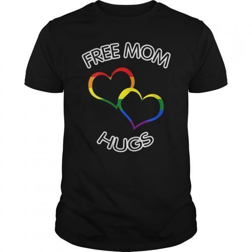 free mom hugs tshirt rainbow heart LGBT pride month V-Neck Tee Shirt