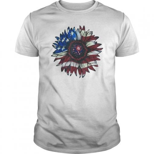 sunflower american flag shirt 4th july Shirt