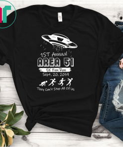 1st Annual Area 51 5k Fun Run September 20 2019 Gift T-Shirt