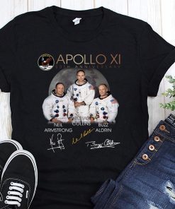 Apollo 11 50th anniversary neil armstrong michael collins buzz aldrin signatures shirt