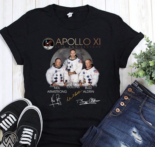 Apollo 11 50th anniversary neil armstrong michael collins buzz aldrin signatures shirt