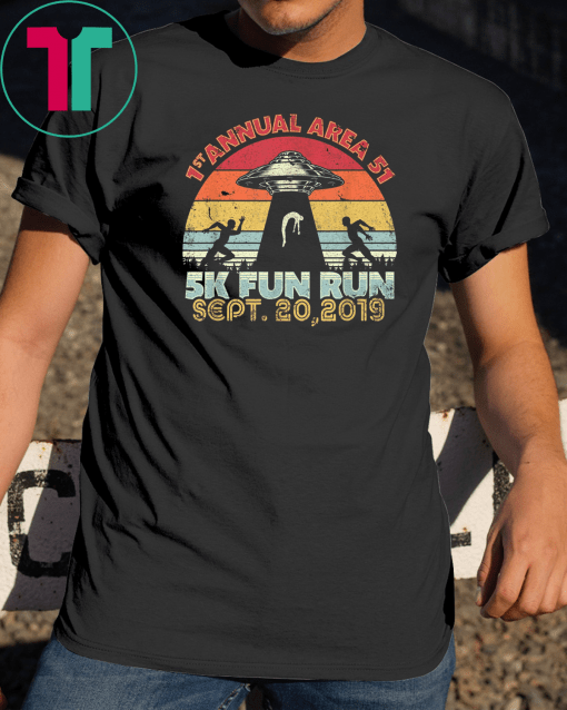 Area 51 5K Fun Run Shirt Retro Style Funny UFO Alien Unisex Gift T-Shirt