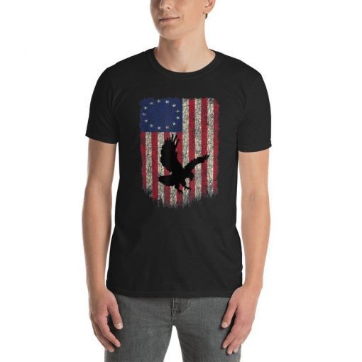 Betsy Ross American Revolutionary War Flag T Shirt Vintage Short-Sleeve Unisex T-Shirt