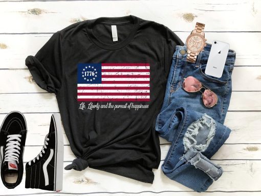 Betsy Ross Flag Shirt - 4th Of July American Flag Tshirt 1776 Patriotic American Gift Tee Shirt Unisex Bella Canvas Shirt