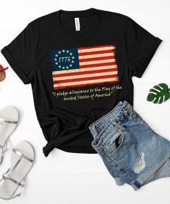 Betsy Ross flag shirt Vintage american flag 1776 god bless america Pledge of Allegiance Tee Shirt