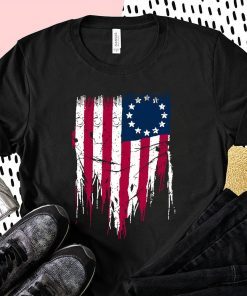 Betsy Ross flag shirt Vintage american flag 1776 god bless america Pledge of Allegiance t shirt,Old Glory American USA Flag T-Shirt