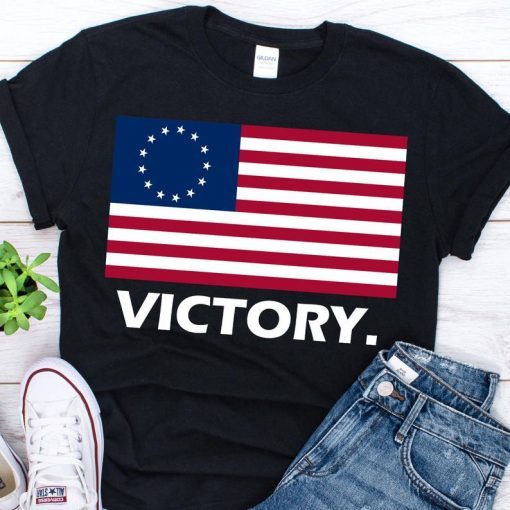 Betsy Ross victory flag shirt ,American USA Flag T-Shirt Colonial Flag Shirt